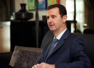 Syria's  President Bashar al-Assad is seen during an interview to the American magazine Foreign Affairs published on Monday in Damascus