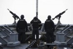 Crew from US navy aboard at USS Viksburg participating in NATO's Dynamic Mongoose anti-submarine exercise in the North Sea off the coast of Norway, May 4, 2015.   REUTERS/Marit Hommedal/NTB Scanpix