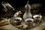 Arabic coffee pot with  hot coffee