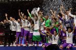 Real Madrid captain Sergio Ramos lifts the trophy after Real Madrid won the UEFA Champions League final football match between Juventus and Real Madrid at The Principality Stadium in Cardiff, south Wales, on June 3, 2017. / AFP PHOTO / JAVIER SORIANO        (Photo credit should read JAVIER SORIANO/AFP/Getty Images)