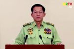 FILE PHOTO: Myanmar's military junta leader, General Min Aung Hlaing, speaks in a media broadcast in Naypyitaw, Myanmar February 8, 2021 in this still image taken from video. MRTV/Reuters TV via REUTERS