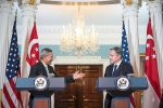 WASHINGTON, DC - JUNE 16: (L-R) Singapore Foreign Minister Vivian Balakrishnan and U.S. Secretary of State Antony Blinken hold a joint news conference at the U.S. Department of State on June 16, 2023 in Washington, DC. Blinken is scheduled to travel to Beijing this weekend in his first trip to China in the Biden administration.   Drew Angerer/Getty Images/AFP (Photo by Drew Angerer / GETTY IMAGES NORTH AMERICA / Getty Images via AFP)